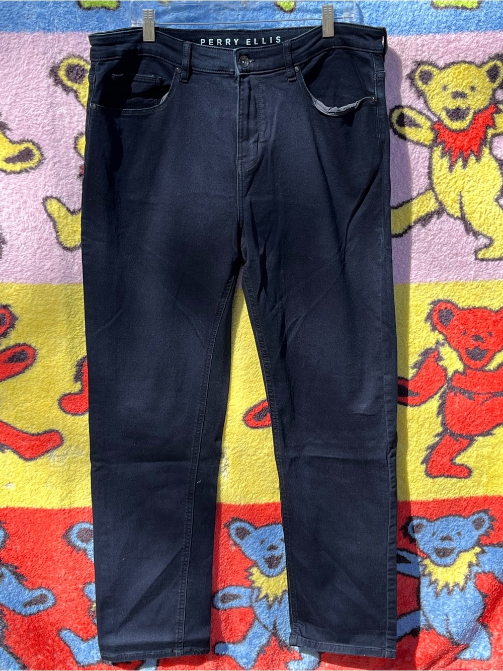 Perry Ellis Slim Fit Stretch Jeans W36 L32 Dark Navy Blue